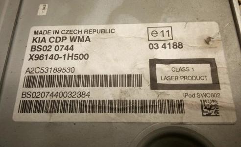 RADIO KIA CEED MP3 CD X96140-1H500  - chyba kod-