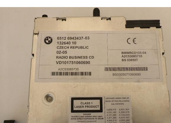 RADIO CD BUSINESS ORYGINALNE BMW Z4 E85 03- 6943437 --KOD NEMAME--