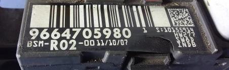 PEUGEOT 407 Riadiaca jednotka Modul BSM 9664705980