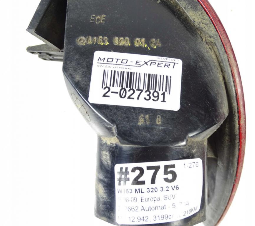 Mercedes ML W163 Svetlo ľavy zad zadná A1638200164