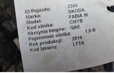 Motor HOLOMOTOR CHY CHYB: 1.0 SKODA FABIA III benzín - LPG