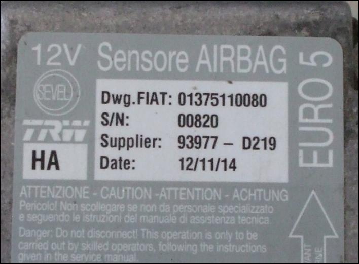 Modul airbag Fiat OE 01375110080