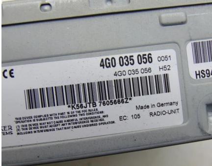 Zosilňovač RADIO TUNER AUDI A4 B8 LIFT 4G0035056