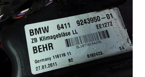 BMW 5 F10 F11: ventilátor vzduchu 9243950