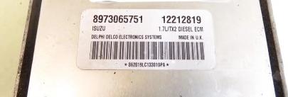 Riadiaca jednotka OPEL ASTRA II G 1.7 DTI 12212819