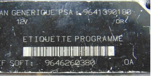 riadiaca jednotka Motor PEUGEOT PARTNER 1.9D 9646260380