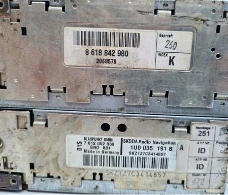 RADIO SKODA - Navigácia SKODA SUPERB 1U0035191B