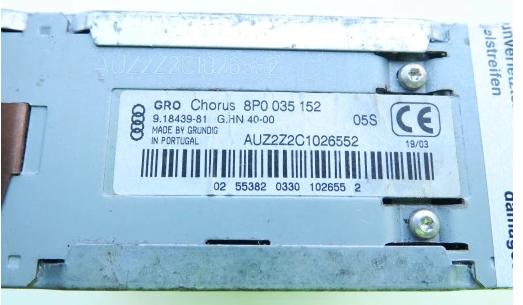 RADIO KAZETA: CHORUS AUDI A3 8P 03-05