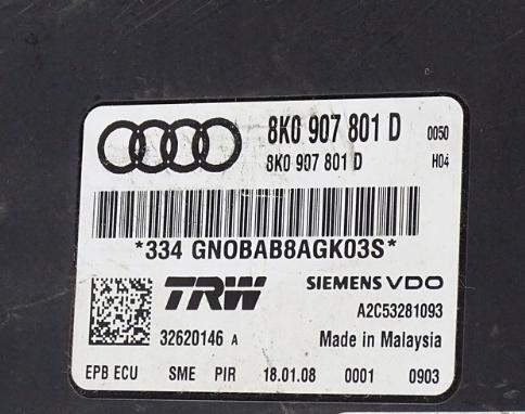 AUDI A4 B8 Modul brzdy ručnej brzdy 8K0907801D