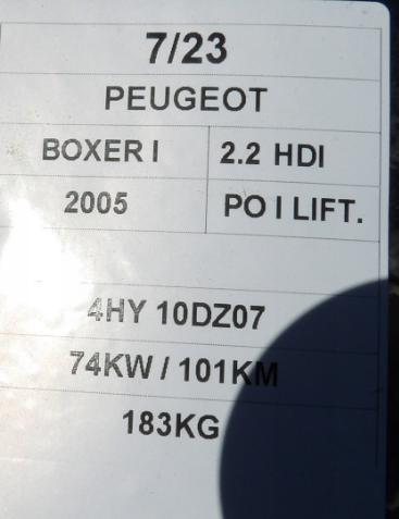 motor kompletny Peugeot Boxer: 2,2 hdi 4HY