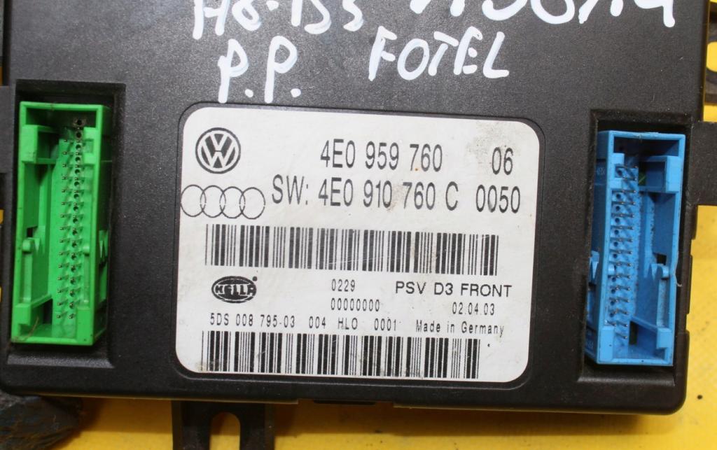 audi A8 D34 Modul Riadiaca jednotka sedačky 4E0959760