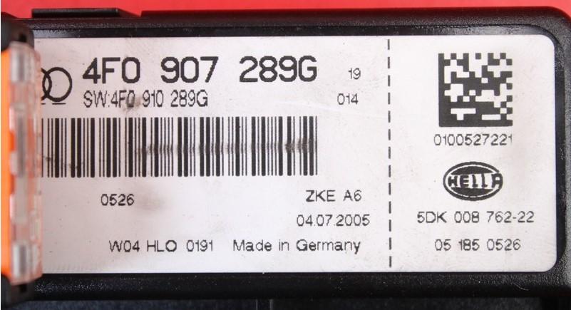 AUDI A6 C6 Modul Riadiaca jednotka komfortu 4F0907289G