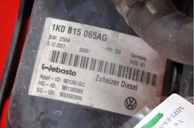 VW TOURAN 1 I 1.9 TDI 06R WEBASTO ohrev 1K0815065AG