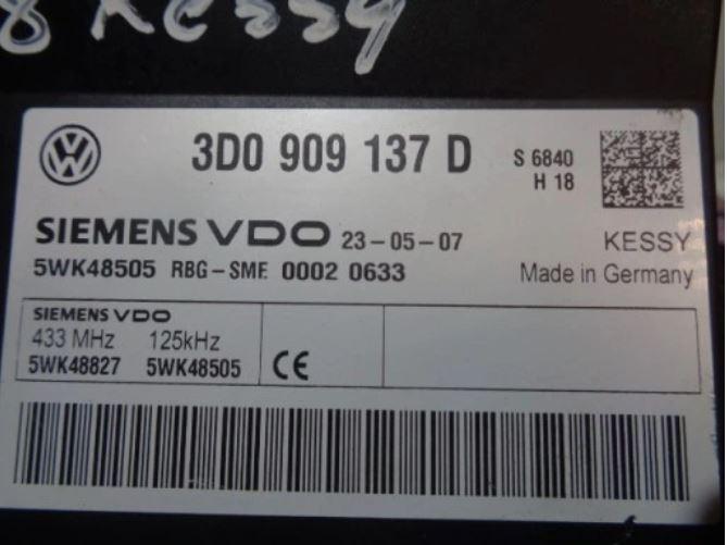 VW PHAETON LIFT 07-10 TOUAREG Modul KESSY 3D0909137D