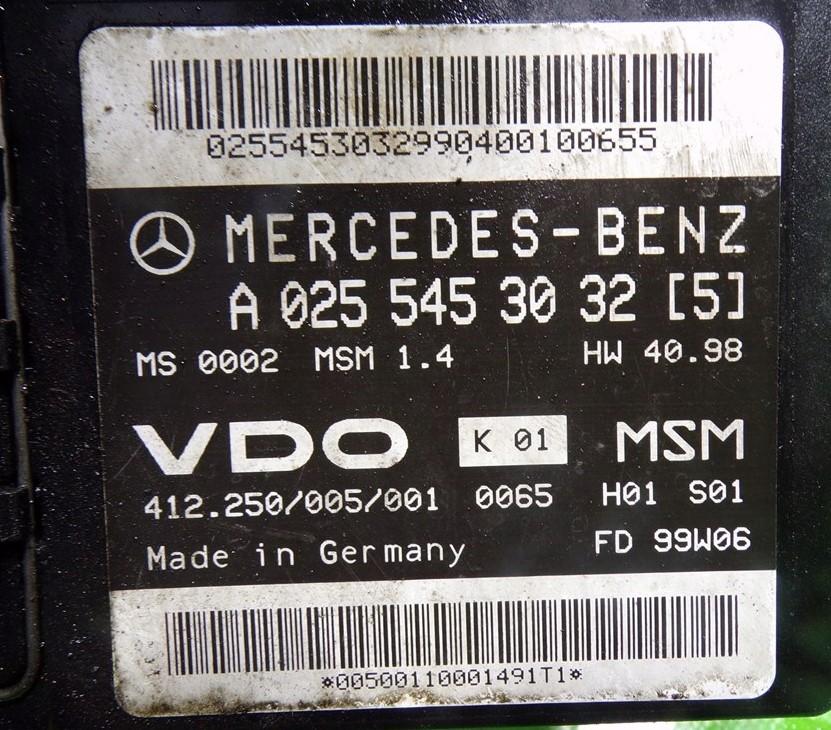 MERCEDES-BENZ KLASA A (W168) 1997 - 2005 A 140 Riadiaca jednotka Motor A0255453032