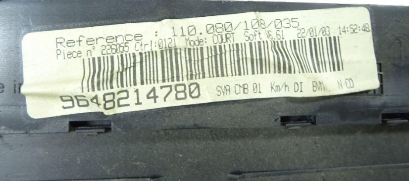 Peugeot 406 2.2 hdi 133 HP manual 98 kW 2179 cm3 Prístrojovka/ budíky 9648214780