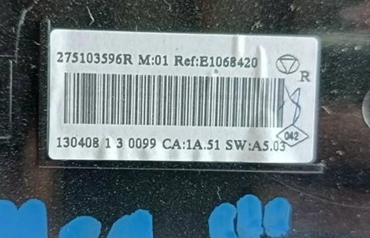 RENAULT MEGANE III  Panel ovládania kúrenia 275103596R (Prepínače, spínače, tlačidlá a ovládače kúrenia)