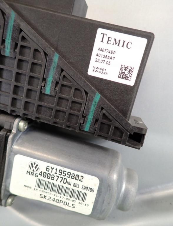 Mechanizmus sťahovania okna + motorček predný pravý SKODA FABIA I 05r 6Y1837752EL 6Y1959802