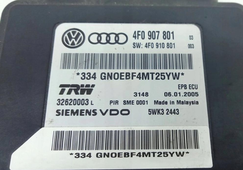 AUDI A6 C6 4F0907801 Modul brzdy ručnej brzdy 4F0907801