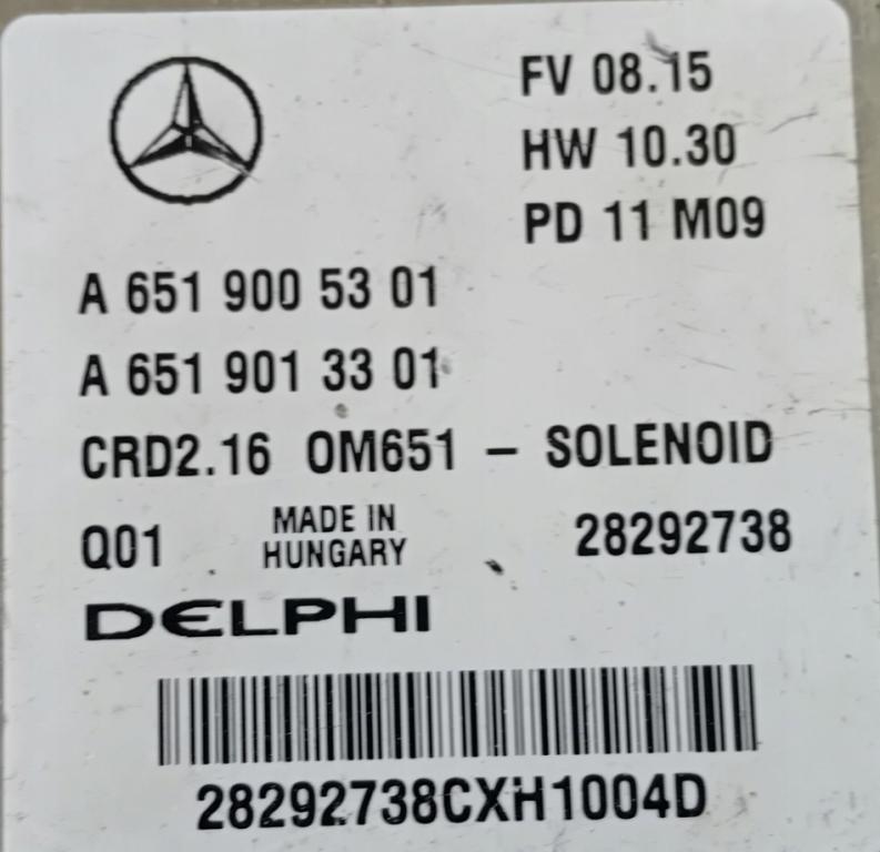Mercedes riadiaca jednotka Motora 28292738 A6519005301