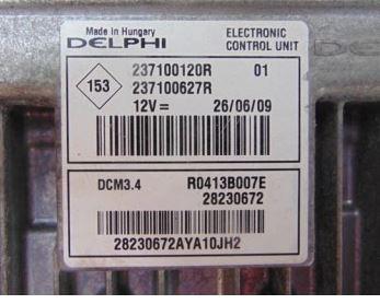 Riadiaca Jednotka MOTORA DELPHI 1.5DCI RENAULT MEGANE III LAGUNA III SCENIC
