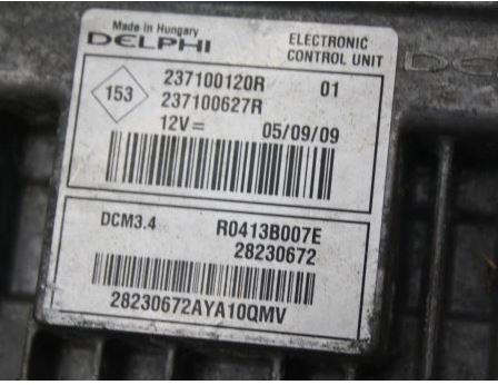 Riadiaca Jednotka MOTORA DELPHI 1.5DCI RENAULT MEGANE III LAGUNA III SCENIC 237100120R 237100627R