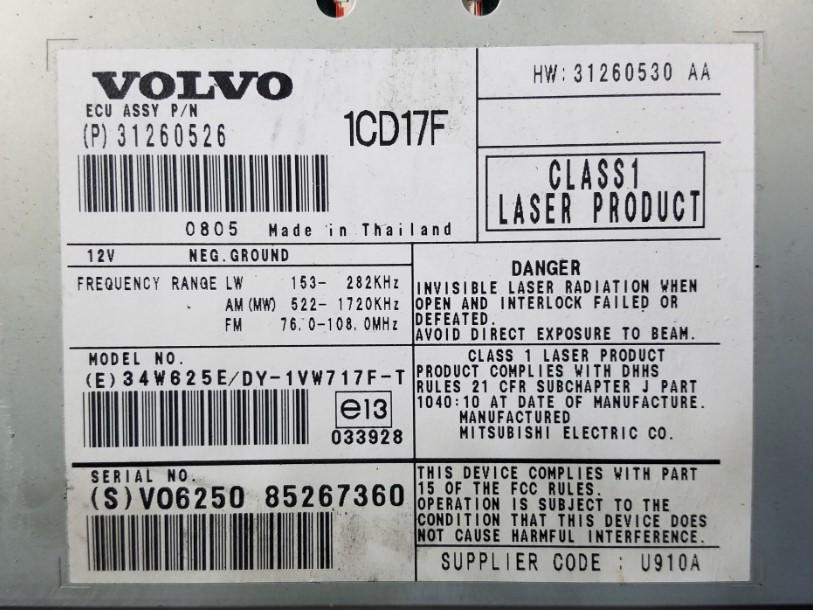 Volvo C30 V50 S40 II Autorádio