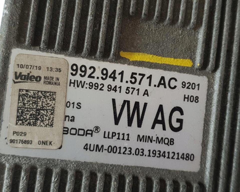 Vw T-cross 2019 riadiaca jednotka xenon  992941571AC