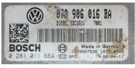 VW TRANSPORTER T5  Riadiaca jednotka riadiaca jednotka Motora  070906016BA  0281011664