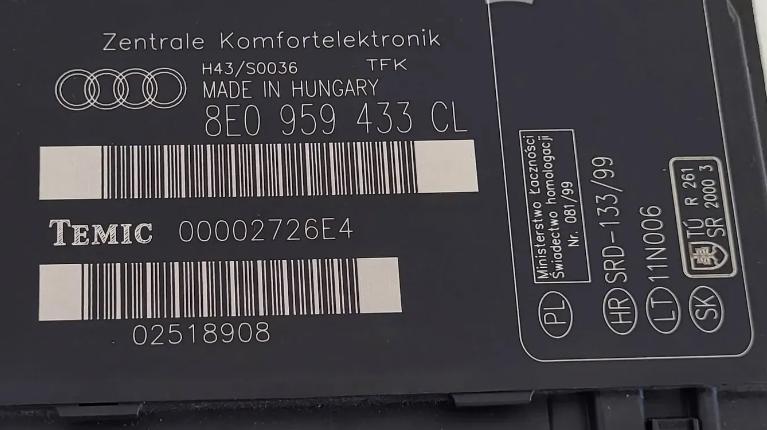 Seat Exeo 2.0 TDI 143 HP manual 105 kW 1968 cm3 Modul Riadiaca jednotka 8E0959433CL