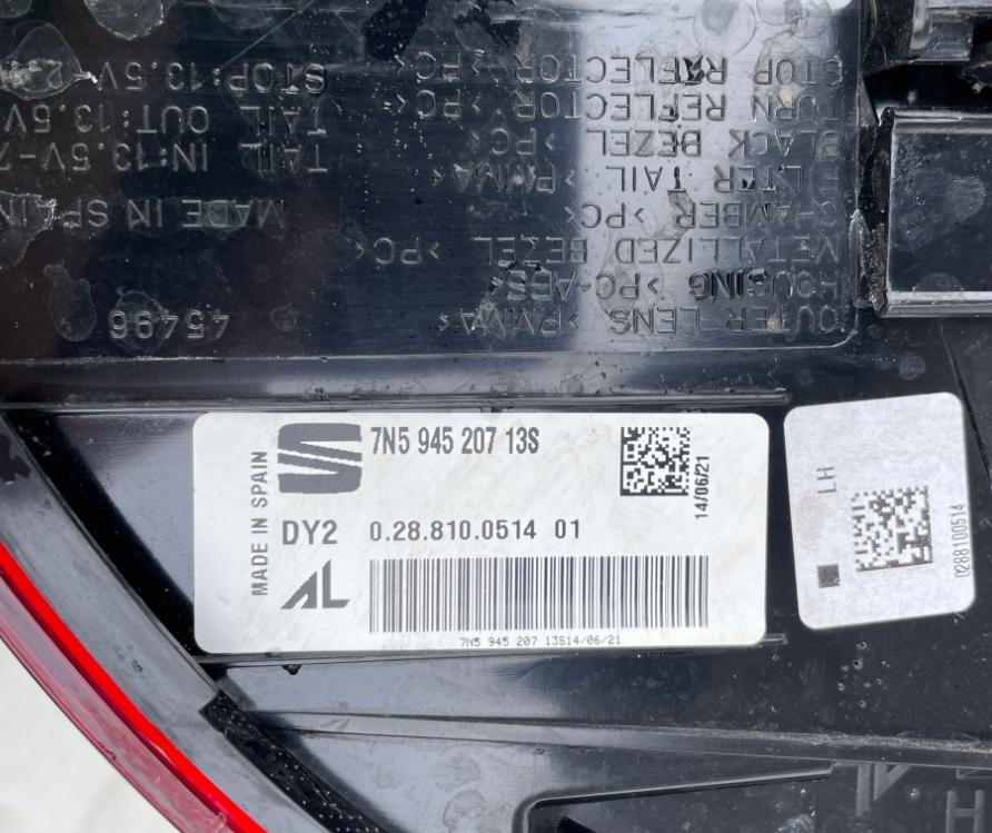 Seat Alhambra II LIFT  2010-2020 2.0 tdi  svetlo / reflektor zadné ľavé 7N5945207 (Ostatné)