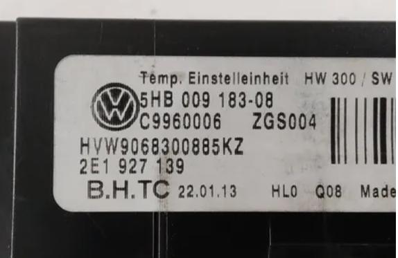Volkswagen Crafter    panel ovládania kúrenia 2E1927139