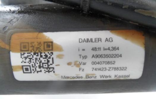MERCEDES SPRINTER W906  Most zad ,diferenciál A9063502204  4.364 48/11(Zadné)
