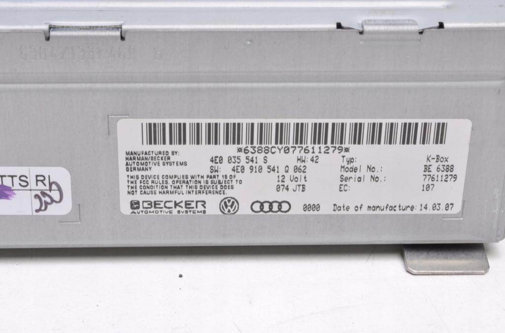 Audi A8 D3 QUATTRO SEDAN 4D 4.2FSI V8 350KM 02-09 TUNER Modul radia 4E0035541S