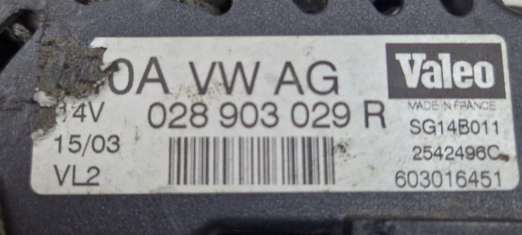 Audi A4 B6 2000-2004 1.9 TDI 131 HP manual 96 kW 1896 cm3 4- Alternator 028903029R (Alternátory)