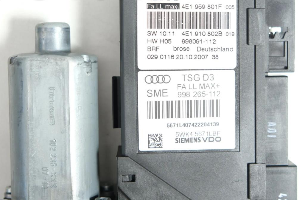 AUDI A8 D3 (4E2, 4E8) 2002 - 2010 S8 quattro 331 kW [450 KM] 2006 - 2010  Motorček okna predný ľavy 4E1959801F (Predné ľavé)
