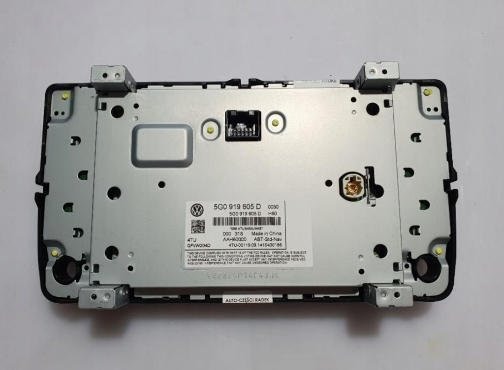 VW GOLF VII (5G1, BQ1, BE1, BE2) 2012 - 2022    1.6 TDI 77 kW [105 KM] olej napędowy 2012 - 2017  RADIO 5G0919605D (Audio zariadenia)
