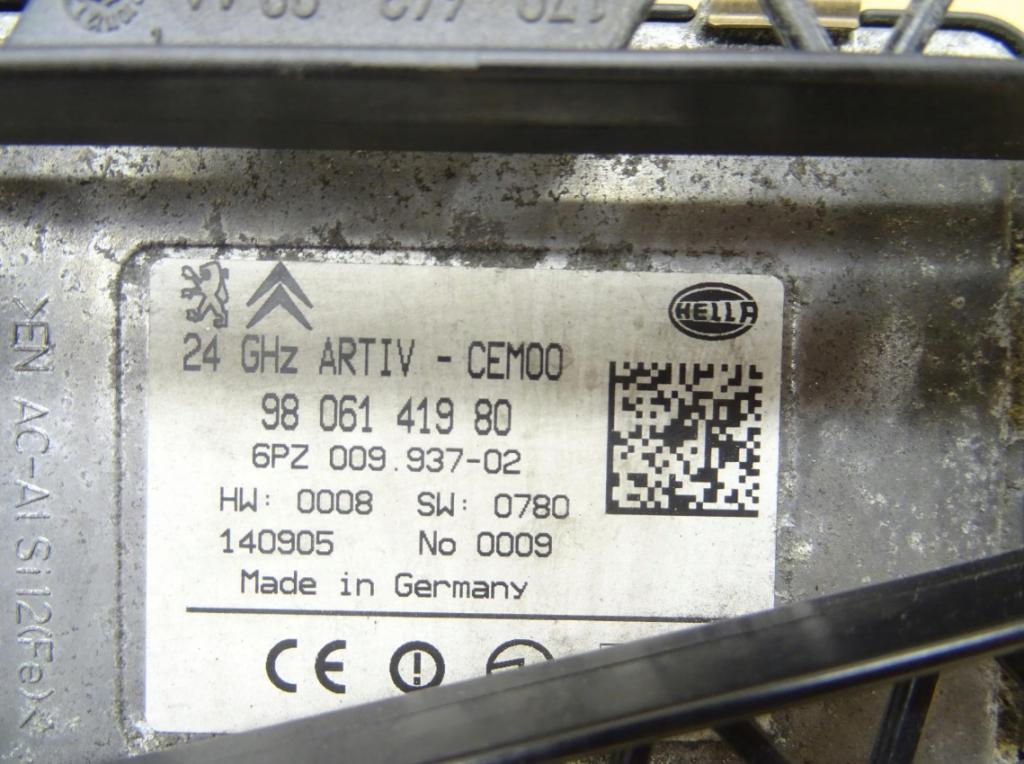 Peugeot 3008 2014 Radar: 9806141980