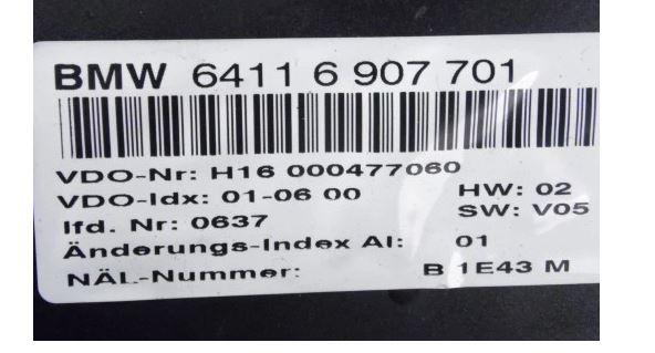 BMW E46 E46 2000 100kw E46 1951 Panel ovládania kúrenia 64116907701