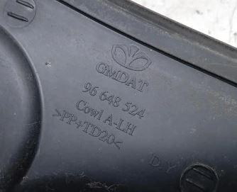 Chevrolet Aveo LIFT  2011 62 kW T250 HATCHBACK 5D 1.2B 84KM 07-11 1200 Torpédo, plast pod čelné okno 96648525