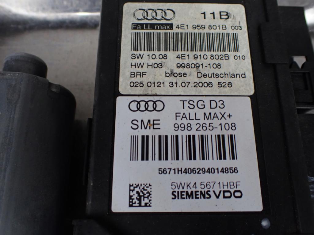 Audi A8 2008 mechanizmus okna Okná: Predné Vľavo: 4E0837849B