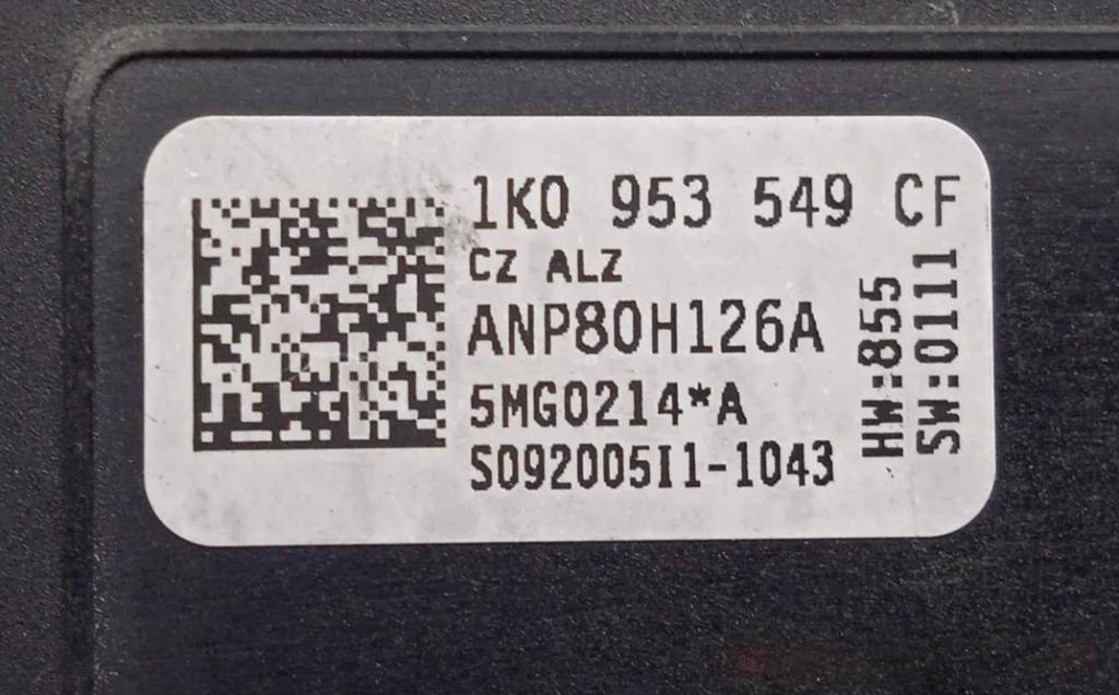 VW GOLF VI Variant (AJ5) 2009 - 2014 1.4 TSI 90 kW 2009 - 2013 Modul uhlu uhlu 1K0953549CF