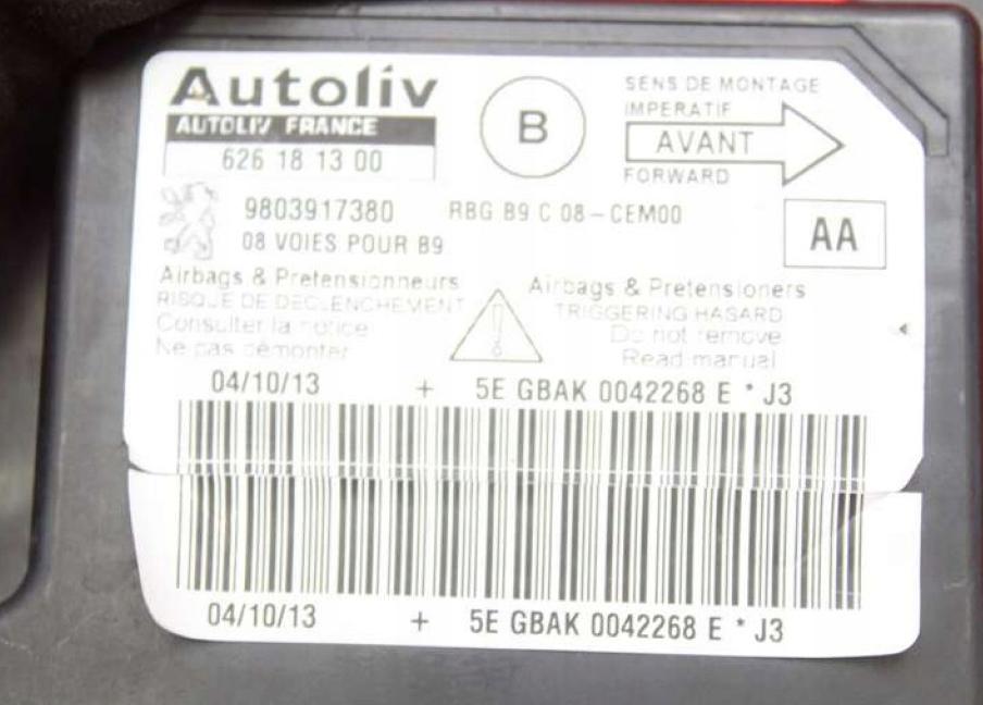 Citroen Berlingo 12-15 snímač AirBag 9803917380