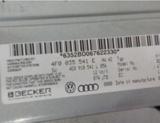 Audi A6 C6 2004-2011 sedan 2.0 TDI diesel MT 103 kW 2008  Radio  Modul/tuner radia 4F0035541E 4E0910541L