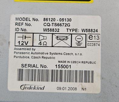 Toyota Avensis II T25 2003-2008 sedan 2.2 D4D diesel 110 kW 2005  Radio 86120-05130