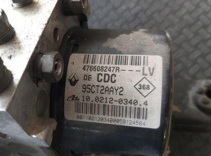 Renault Megane III 2008-2016 hatchback 1.9 DCI diesel MT 96 kW 2009  Pumpa ABS 476608247R 00.0405-104D.0