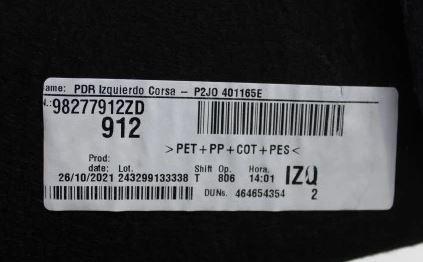 Opel Corsa E 2014-2019 hatchback 1.4 16v petrol MT 66 kW 2018  Tapacír (čalúnenia) kufra 98277912ZD