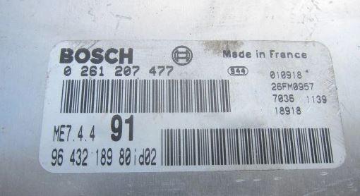Peugeot 206 1.6 16v petrol MT 80 kW 2004  Riadiaca jednotka 0261207477