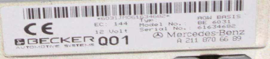 Mercedes E W211 2002-2009 sedan 1.8 KOMPRESSOR petrol AT 120 kW 2007  Zosilňovač 2118706689
