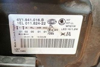 Skoda Fabia III 2014- hatchback 1.4 TDI diesel MT 77 kW 2016  Svetlo predné pravé 6V1941016B